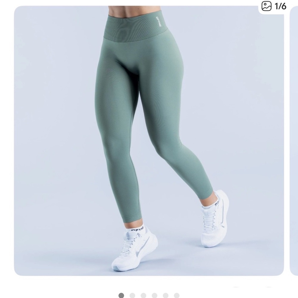 Dfyne Women's Sage Green Leggings